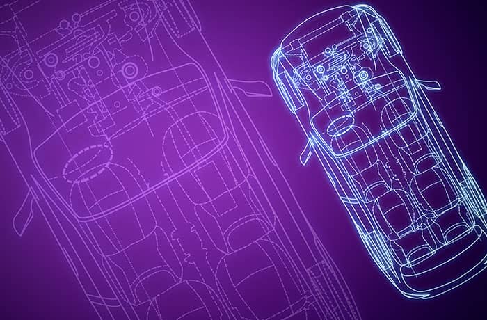 Automotive electrical blueprint banner - Riggertronic